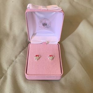 Cubic zirconia diamond Minnie mouse earrings